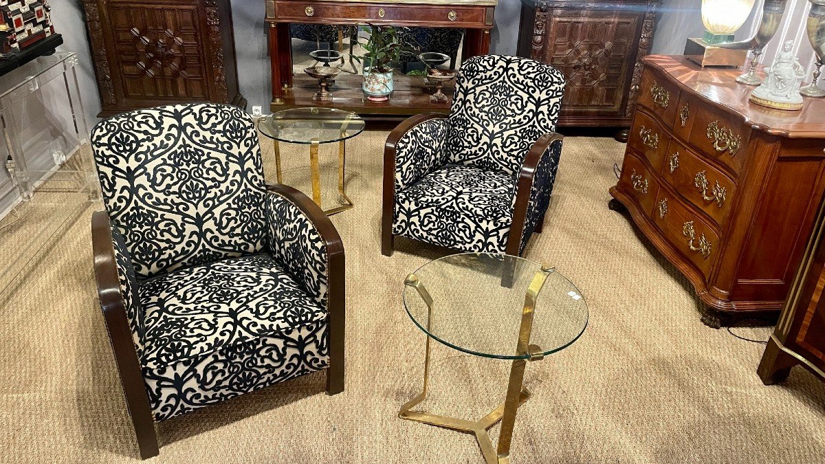 Paire De Fauteuils Paquebot / Art Déco, XXe Siècle -photo-2
