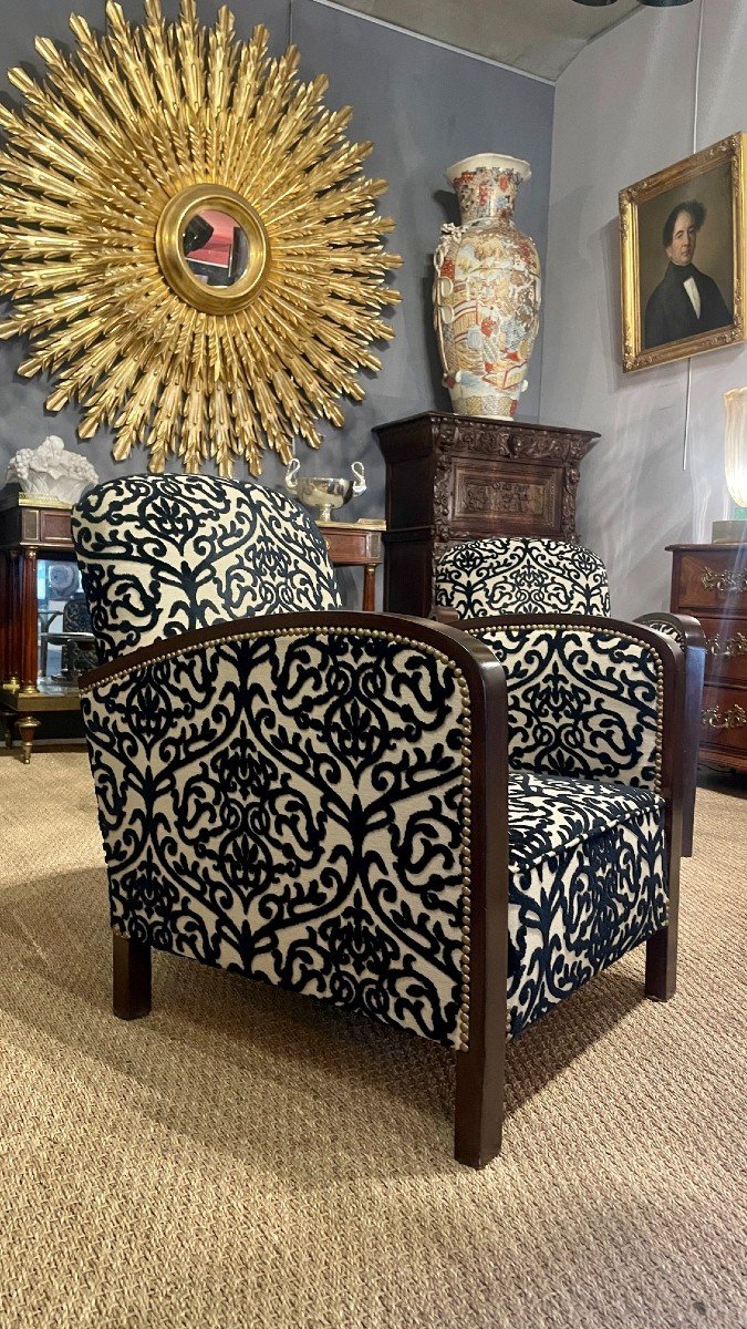 Paire De Fauteuils Paquebot / Art Déco, XXe Siècle -photo-2