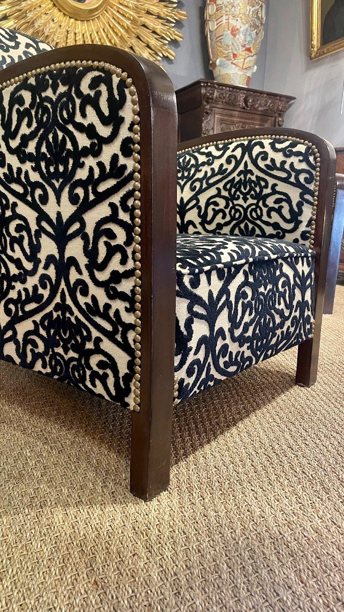 Paire De Fauteuils Paquebot / Art Déco, XXe Siècle -photo-4
