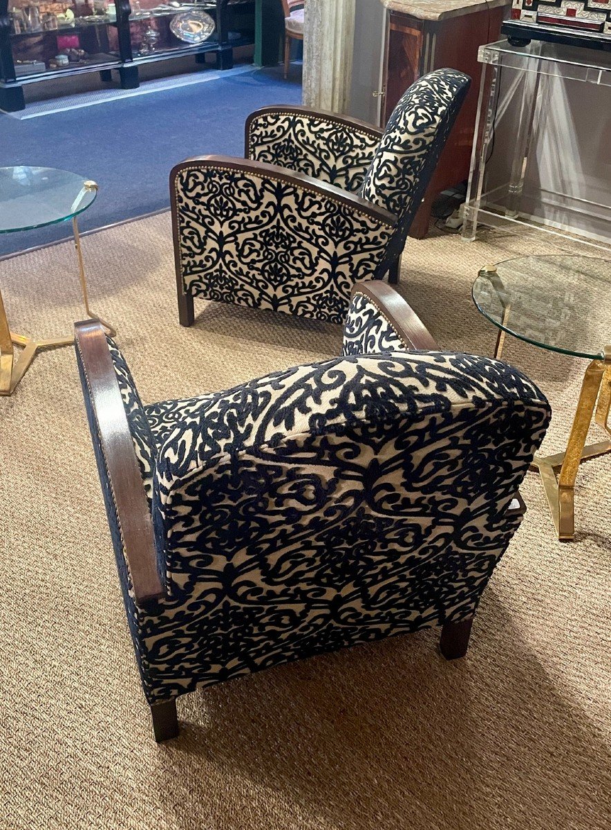 Paire De Fauteuils Paquebot / Art Déco, XXe Siècle -photo-5