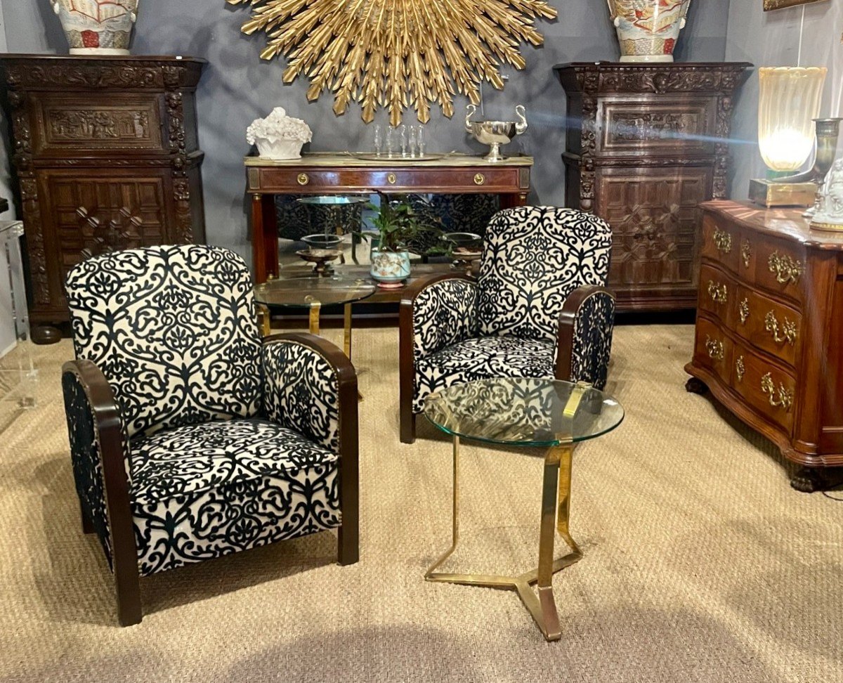 Paire De Fauteuils Paquebot / Art Déco, XXe Siècle 