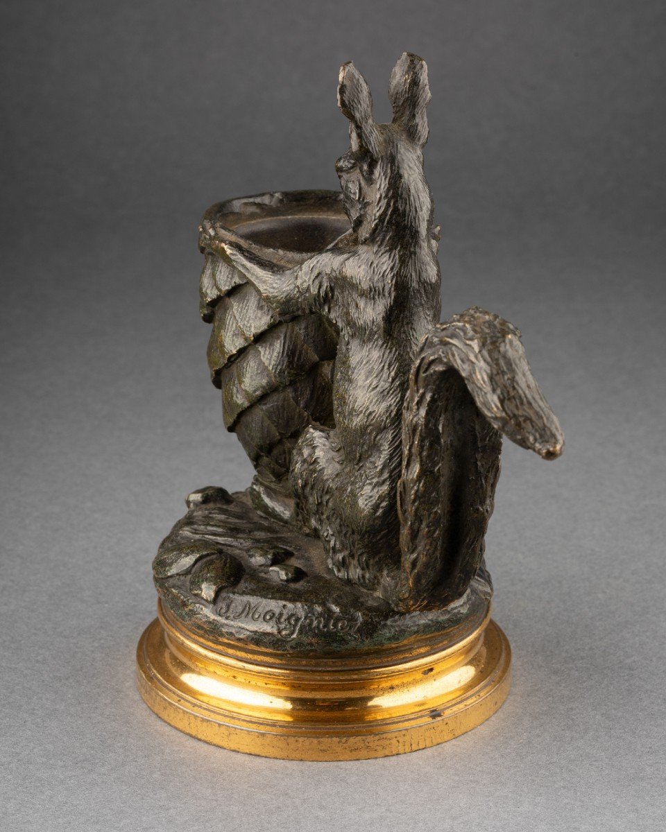 Pot à Tabac En Bronze Signé Jules Moigniez (1835 - 1894) -photo-2