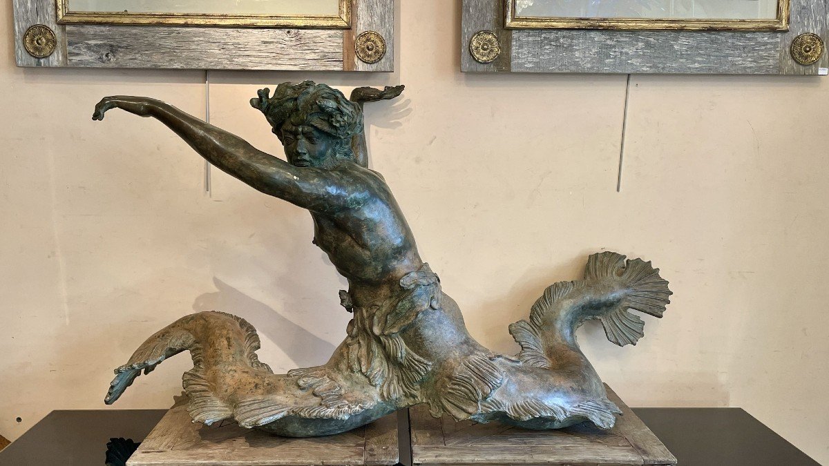Pond Sculpture Depicting A Triton, Late 18th/early 19th Century