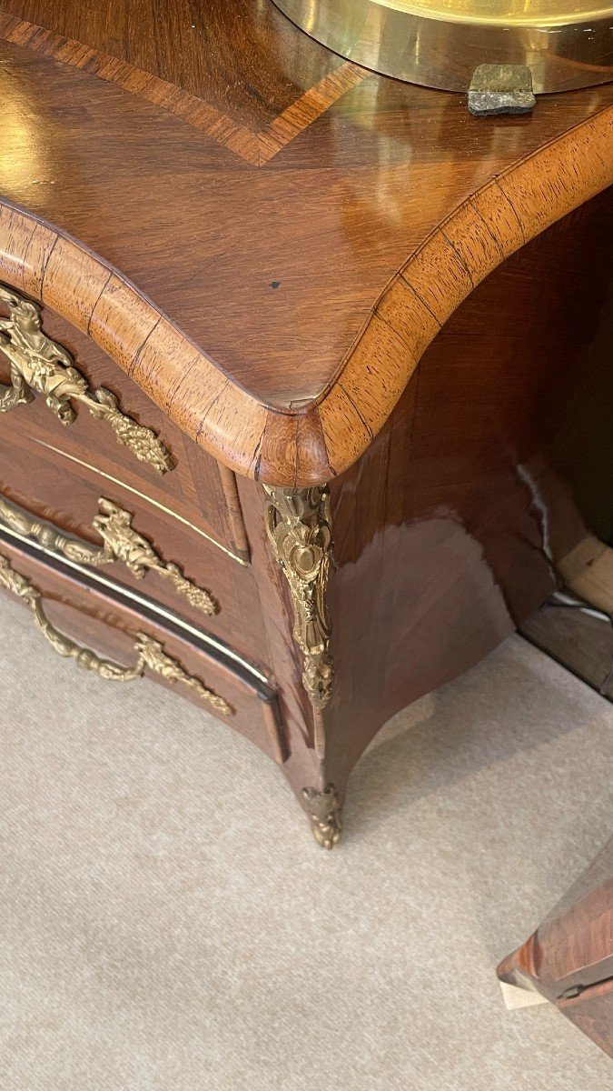Commode D’époque Louis XV à Flancs Pincés, XVIIIe Siècle -photo-4