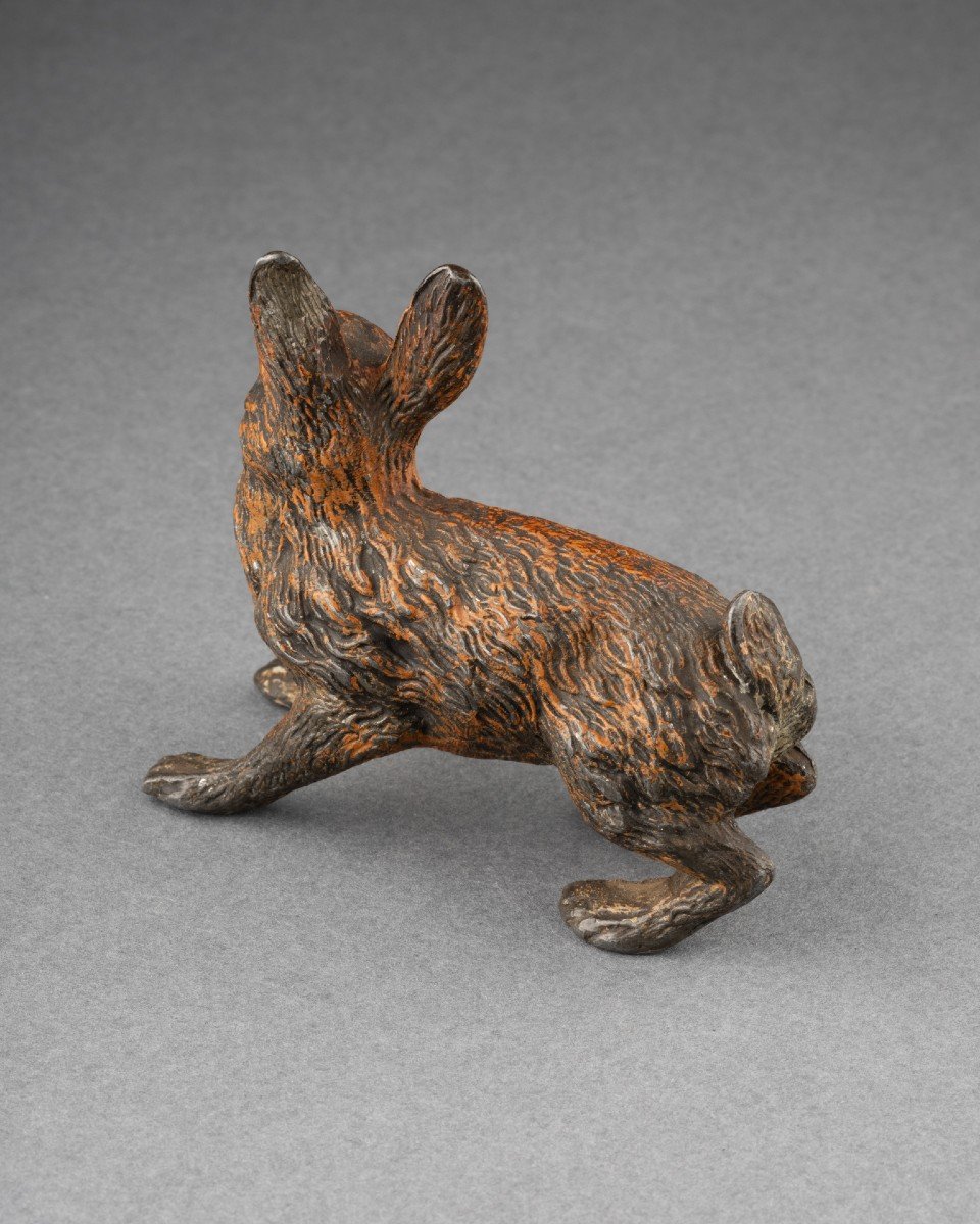 Vienna Bronze, Polychrome Hare, 19th Century-photo-1
