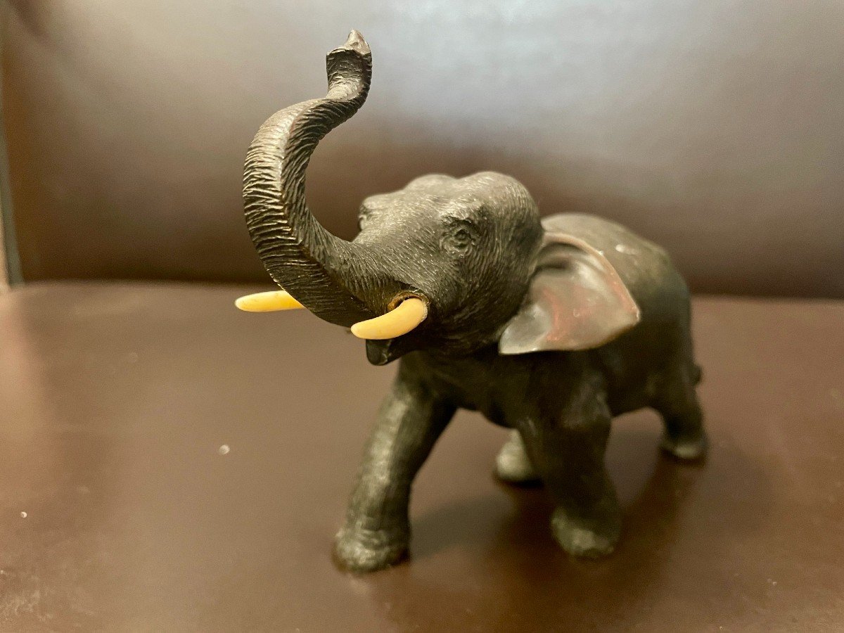 Bronze Elephant, 19th Century-photo-3