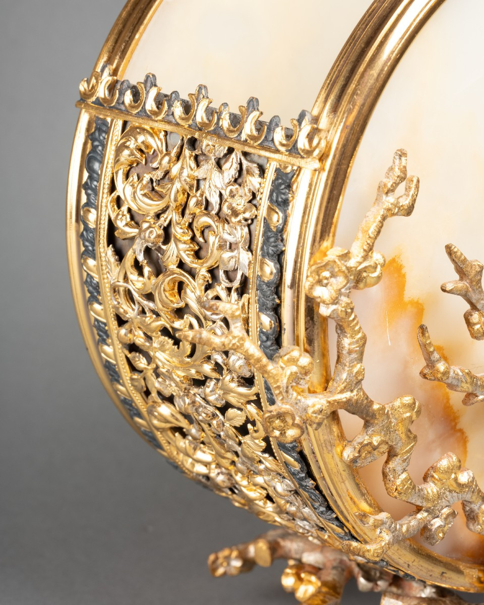 Jardinière en agate et bronze doré de L’Escalier de Cristal, XIXe siècle -photo-1