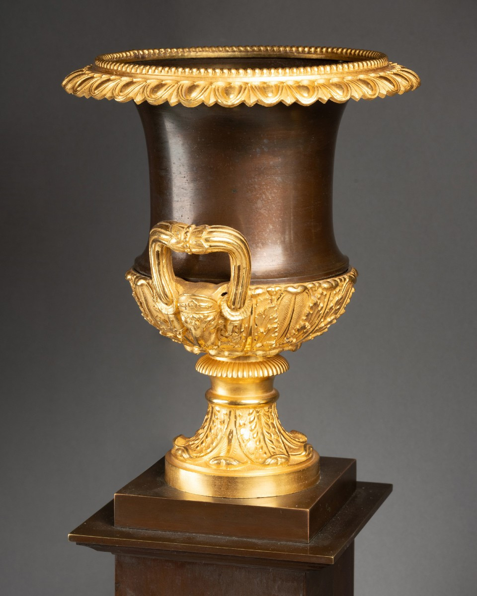 Paire De Vases Médicis En Bronze, XIXe Siècle -photo-1