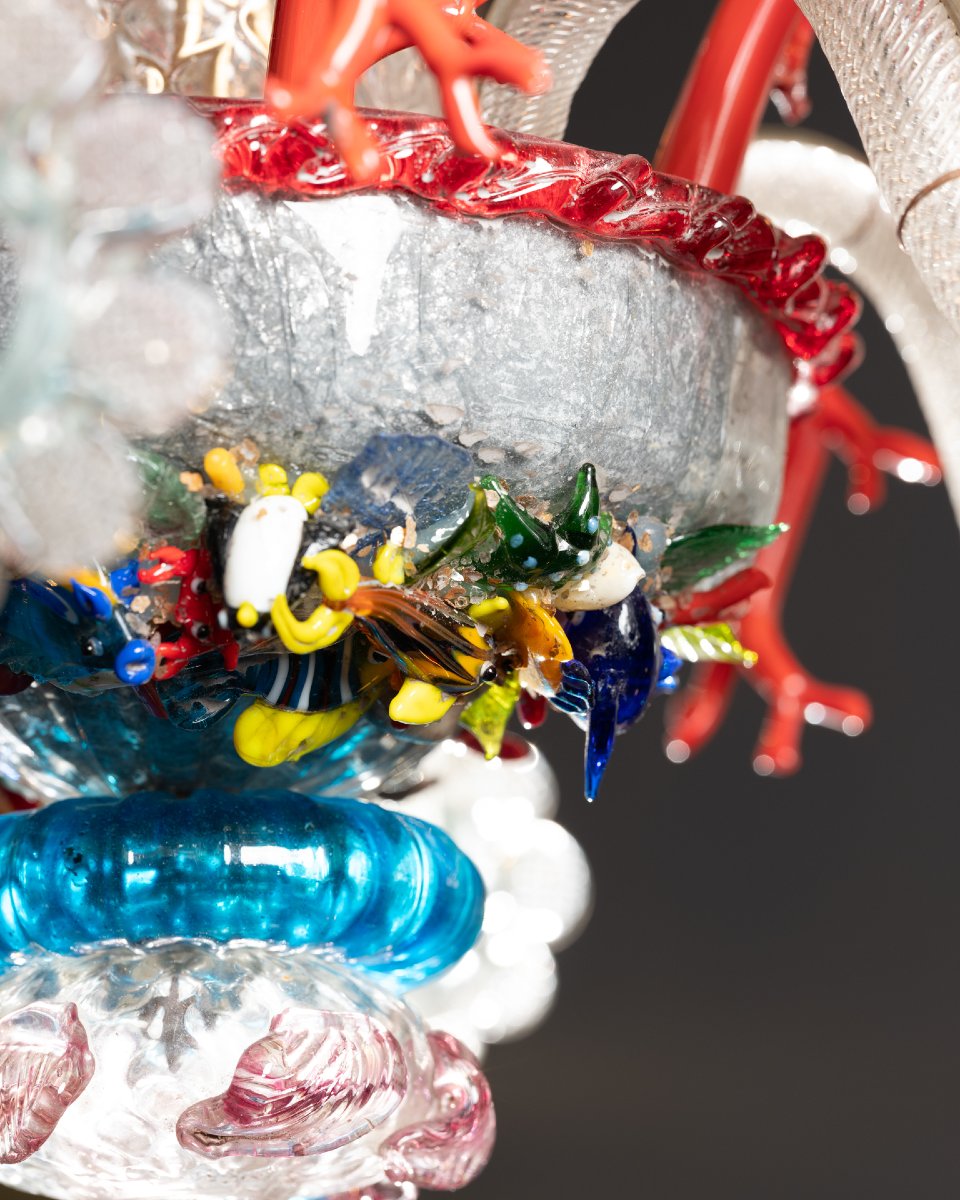 Murano Glass Chandelier, Marine Decor, Circa 1950-photo-4