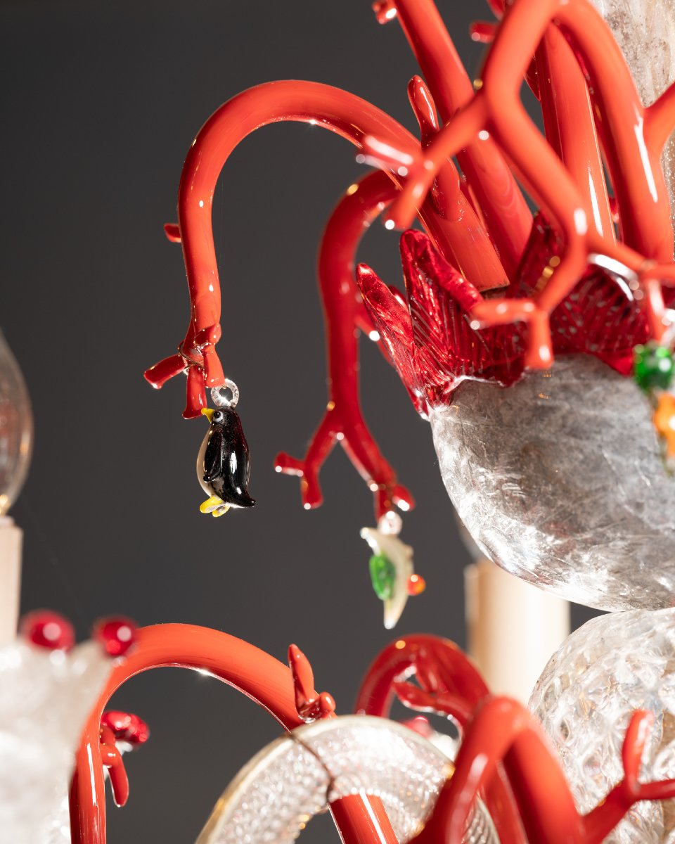 Murano Glass Chandelier, Marine Decor, Circa 1950-photo-6