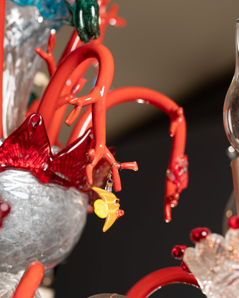 Murano Glass Chandelier, Marine Decor, Circa 1950-photo-8