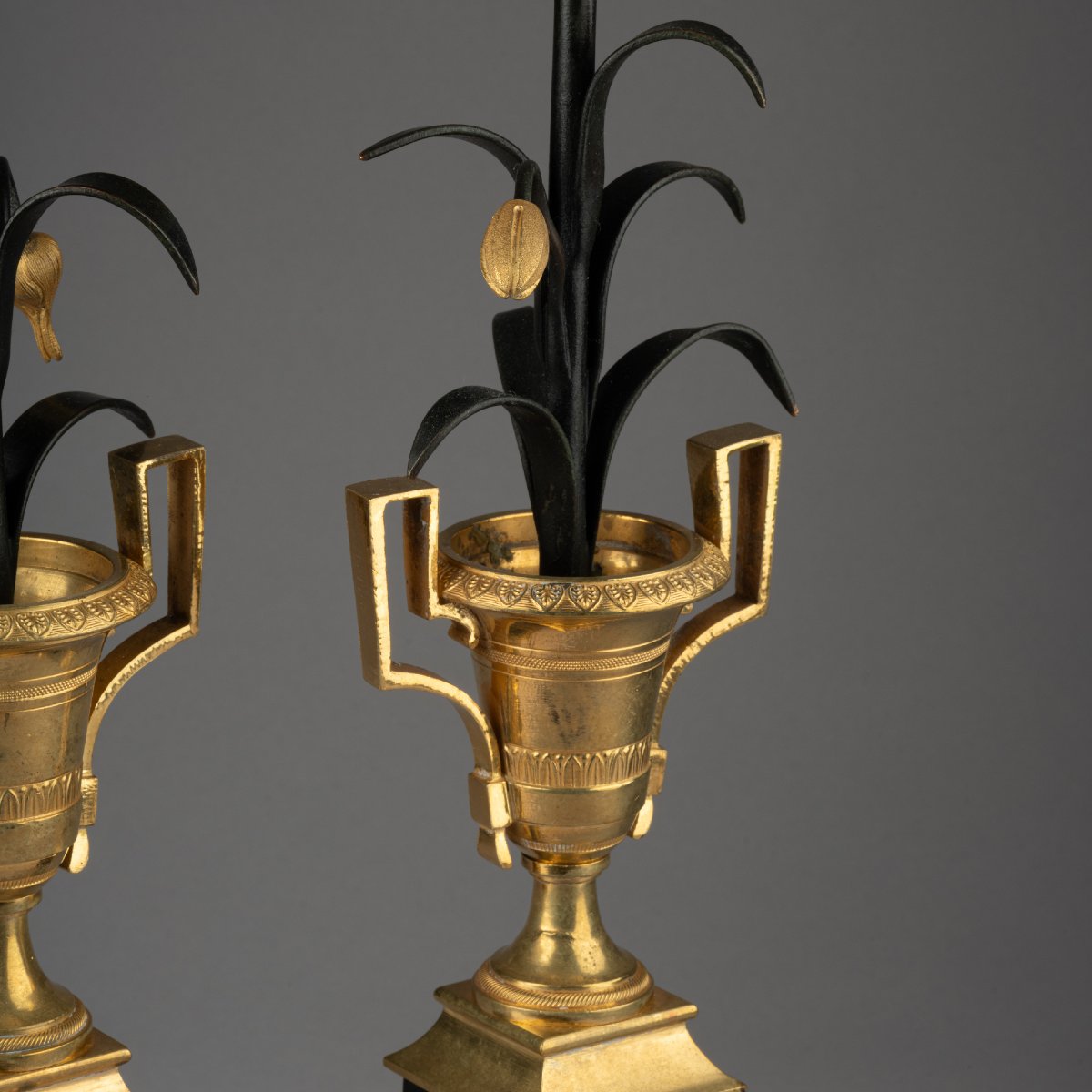 Pair Of "return From Egypt" Candlesticks, First Empire Period-photo-4