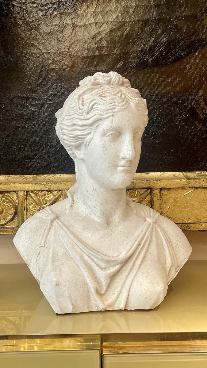 Plaster Bust, Antique Style, Late 19th Century