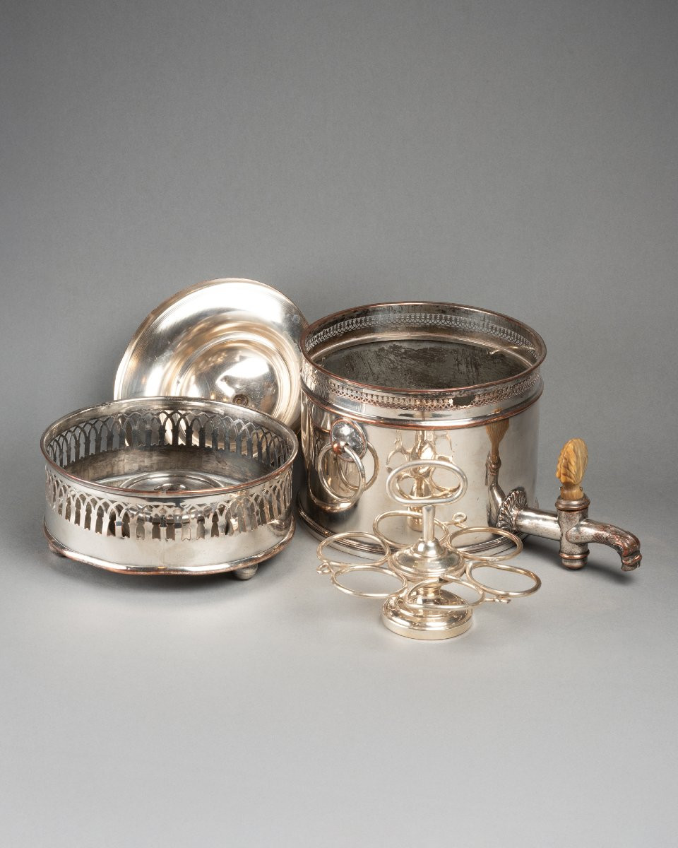 Chauffe Œuf (Egg Coddler / Egg Boiler) en Métal Argenté, début XXe siècle-photo-4
