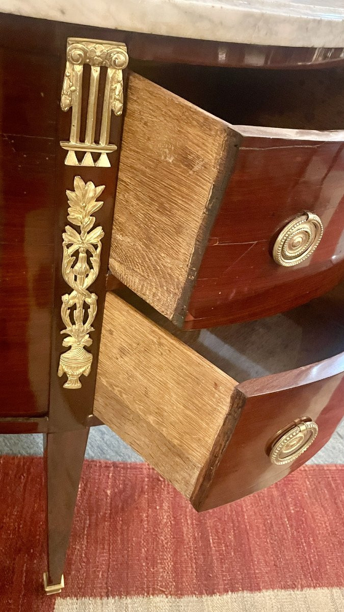 Console demie lune en acajou estampillée Claude-Mathieu Magnien (1741 - 1829), XVIIIe siècle -photo-5