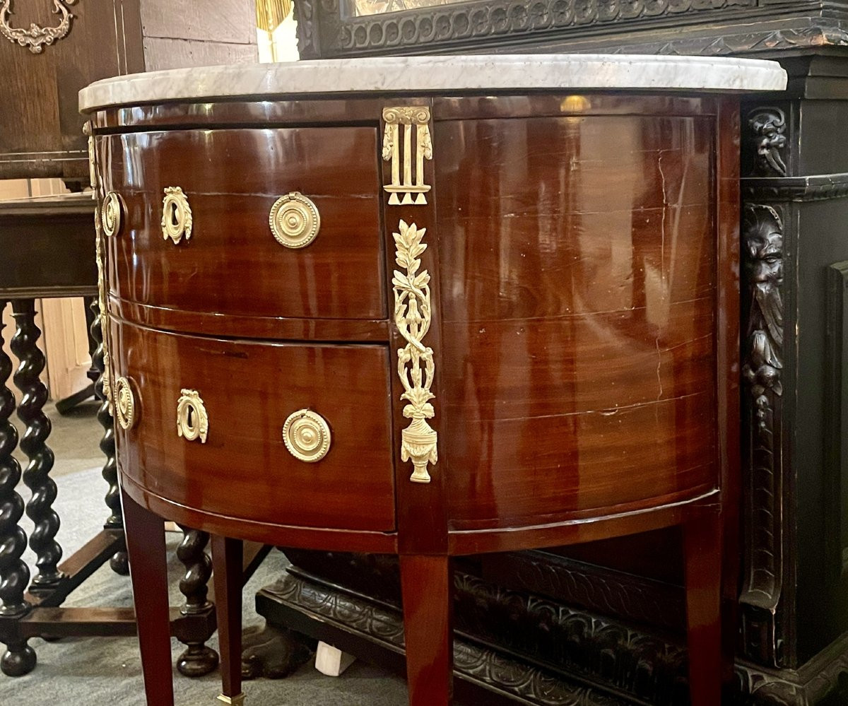 Console demie lune en acajou estampillée Claude-Mathieu Magnien (1741 - 1829), XVIIIe siècle -photo-7