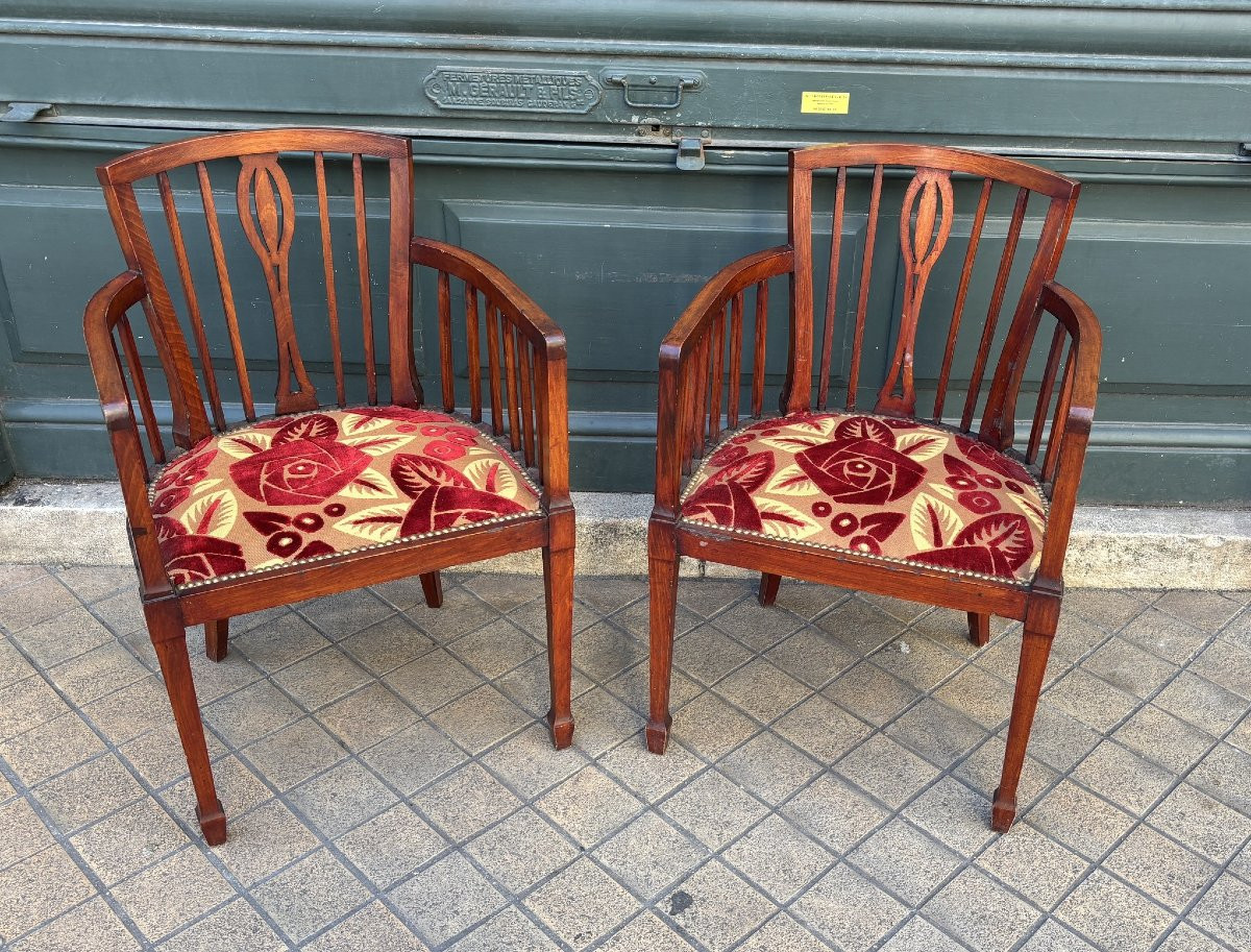 Pair Of Art Deco Armchairs, 1930s-photo-2