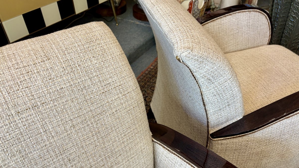 Paire de fauteuils Art Déco, XXe siècle -photo-2