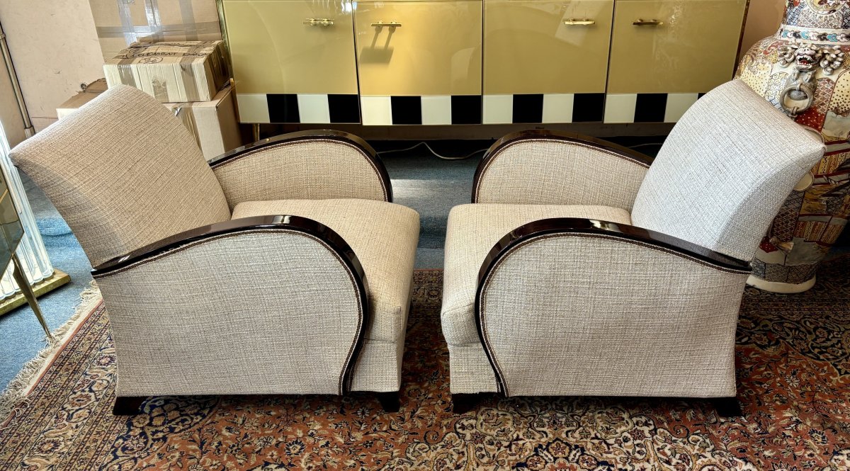 Paire de fauteuils Art Déco, XXe siècle -photo-7