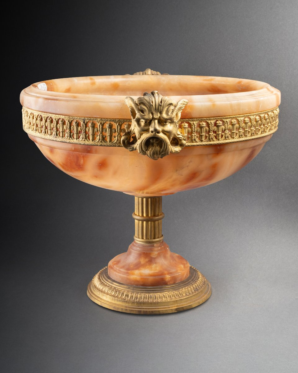 Amber Alabaster Cup, 19th Century-photo-2