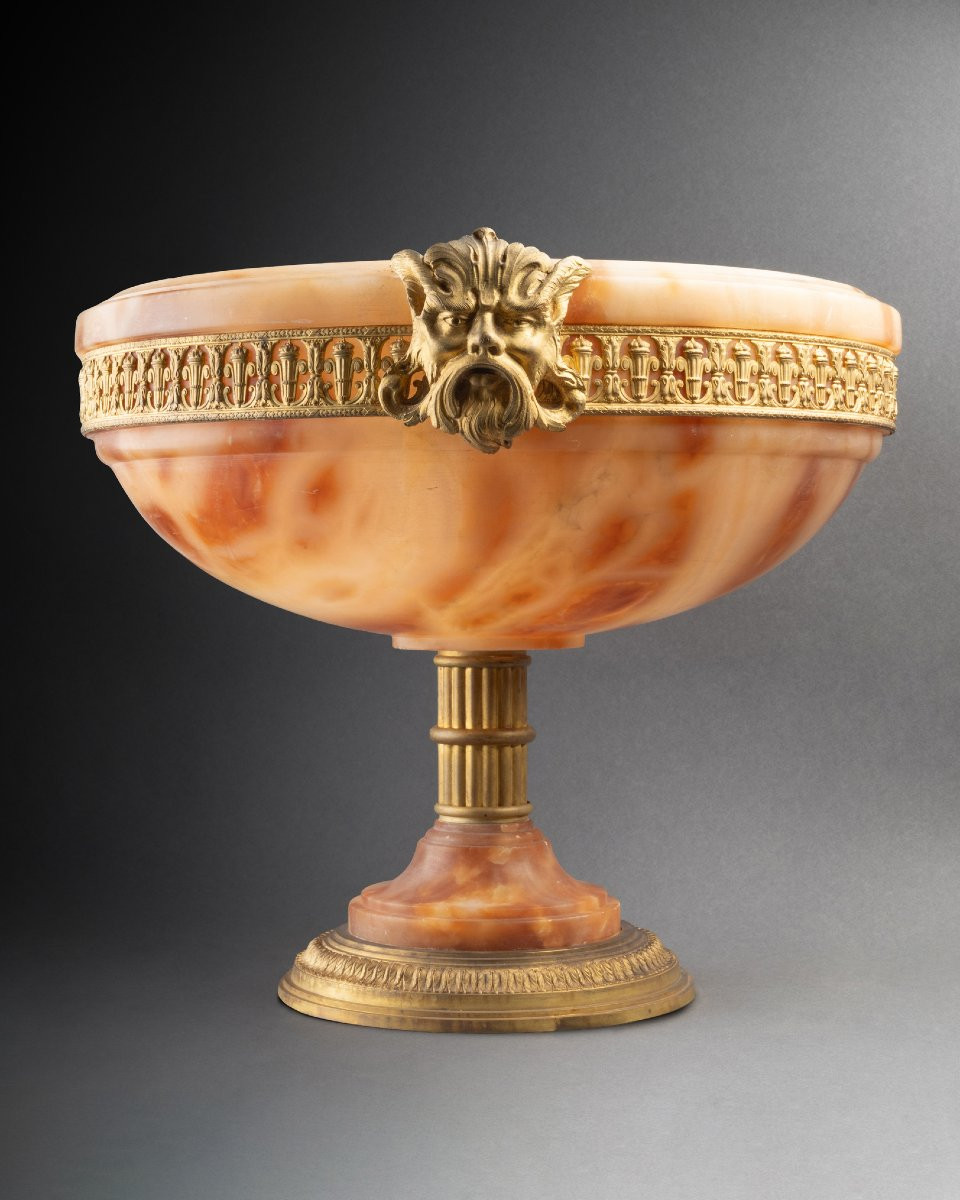 Amber Alabaster Cup, 19th Century-photo-3