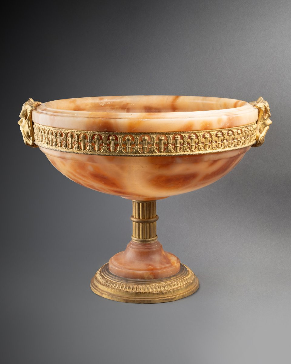 Amber Alabaster Cup, 19th Century-photo-3