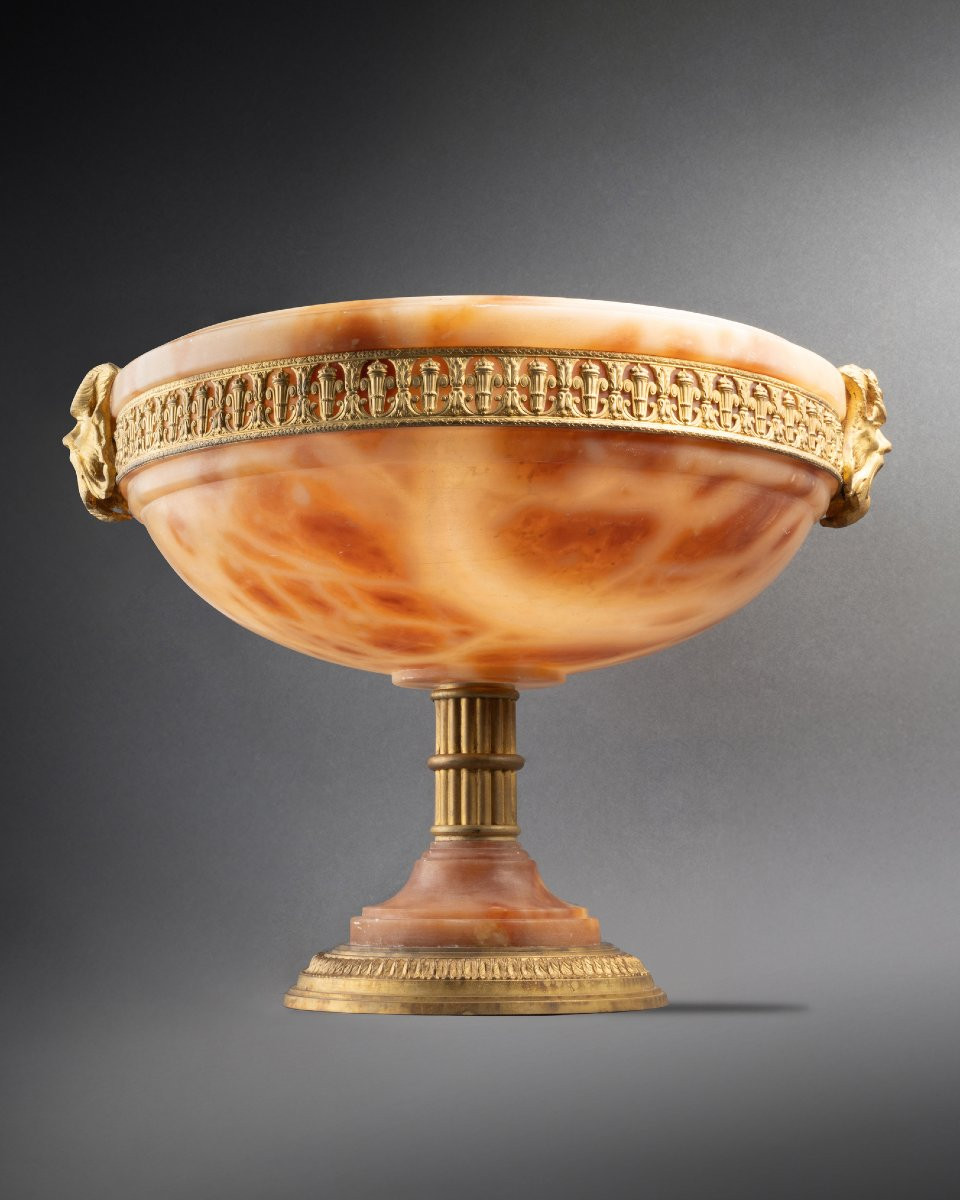 Amber Alabaster Cup, 19th Century-photo-5