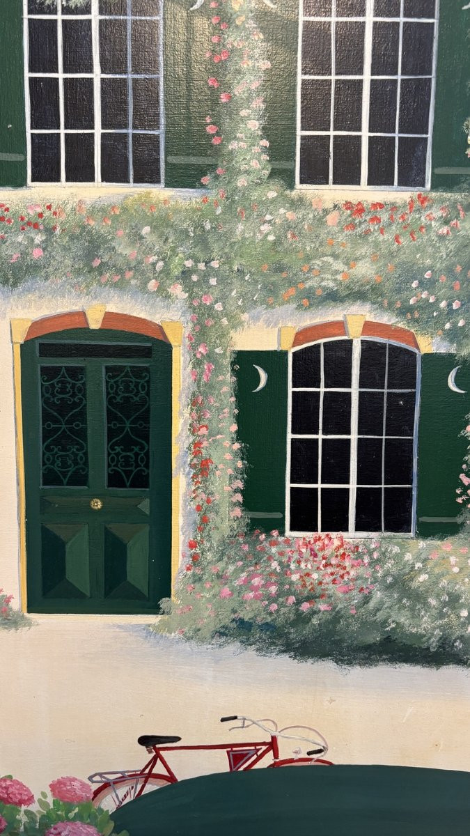 Alain Bonnec (born In 1952), The House With Rosebushes, 20th Century-photo-4