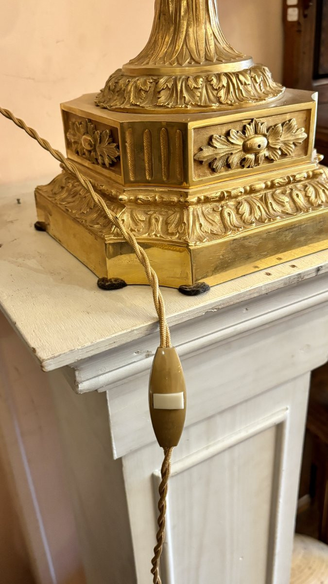 Grande lampe vase aux sirènes, XIXe siècle -photo-5