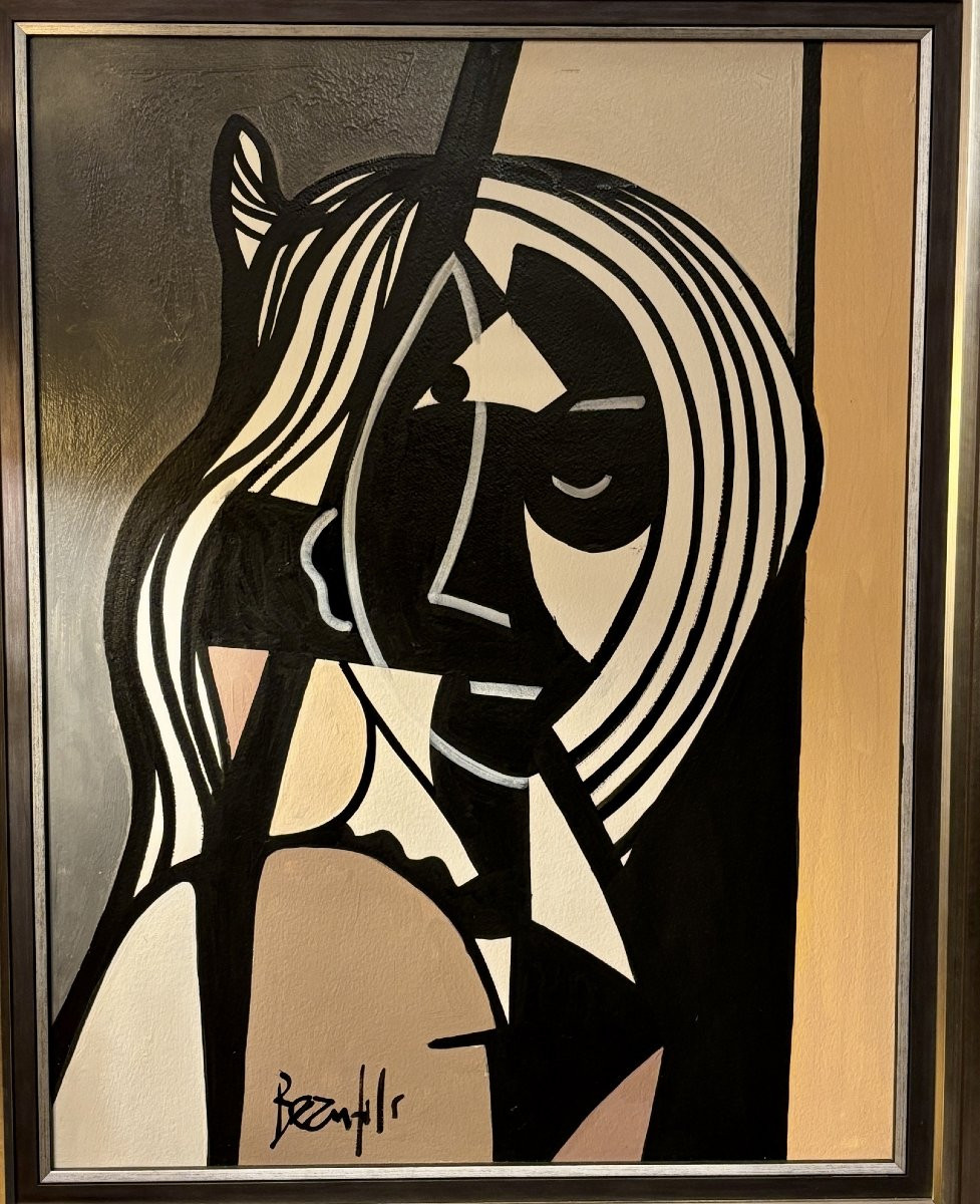 Portrait Of A Young Woman By Jean-luc Beaufils (born In 1953)-photo-4