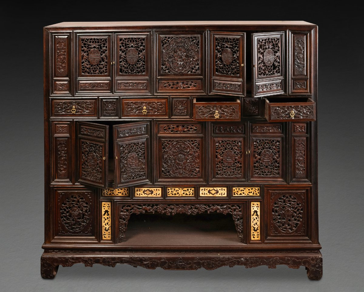 Cabinet chinois ou indochinois, XIXe siècle-photo-3