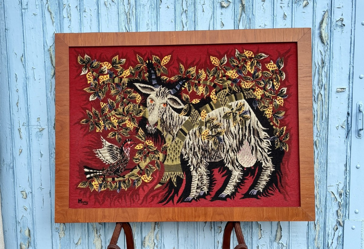 Canevas à l’aiguille dans le goût de Jean Lurçat, XXe siècle