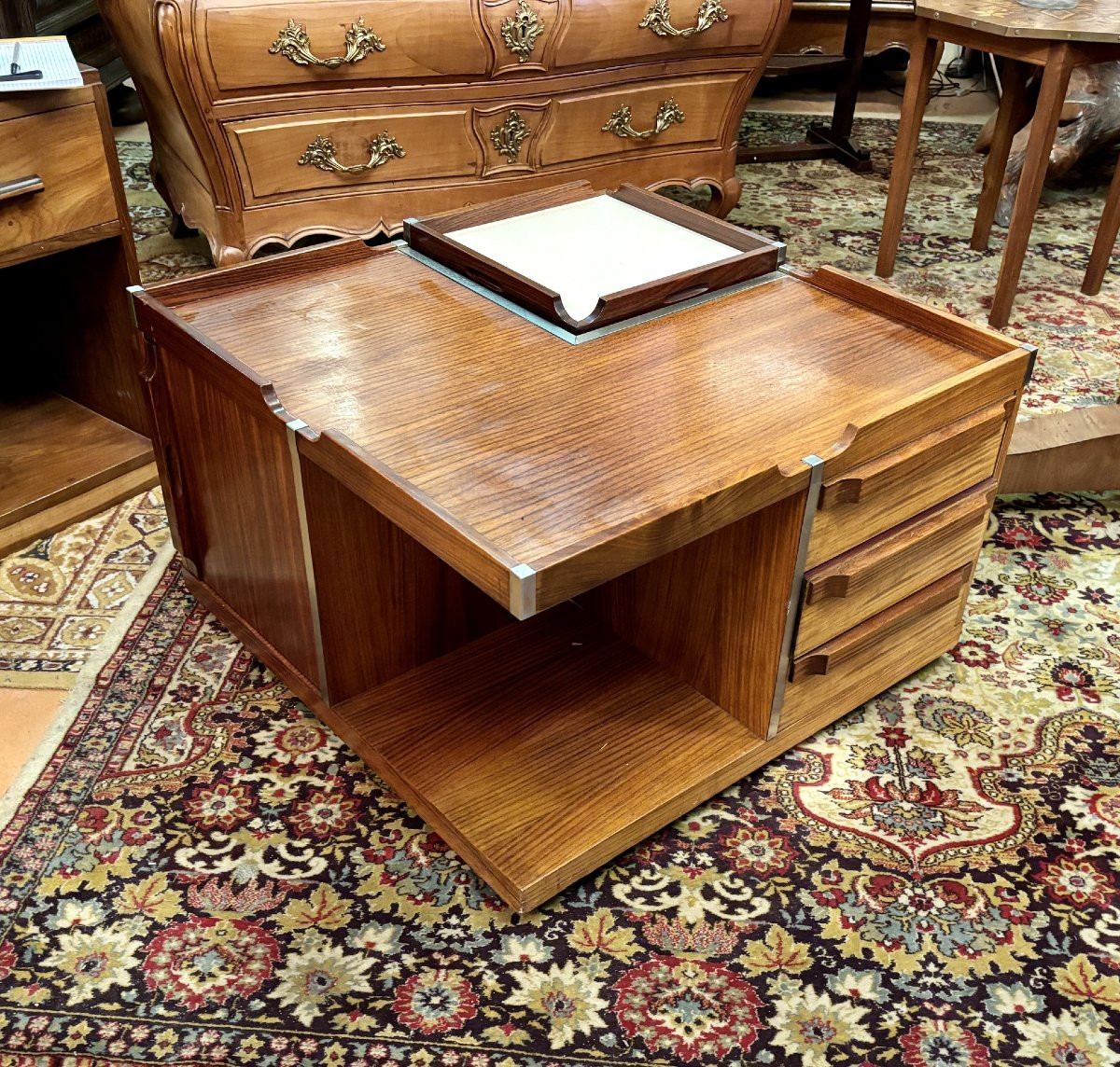 Table basse modulaire éditée par Bernini, dans le goût de Gianfranco Frattini, cira 1960-photo-3
