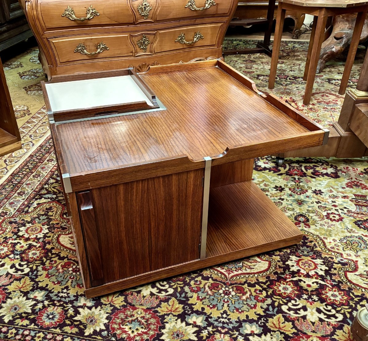 Table basse modulaire éditée par Bernini, dans le goût de Gianfranco Frattini, cira 1960-photo-4