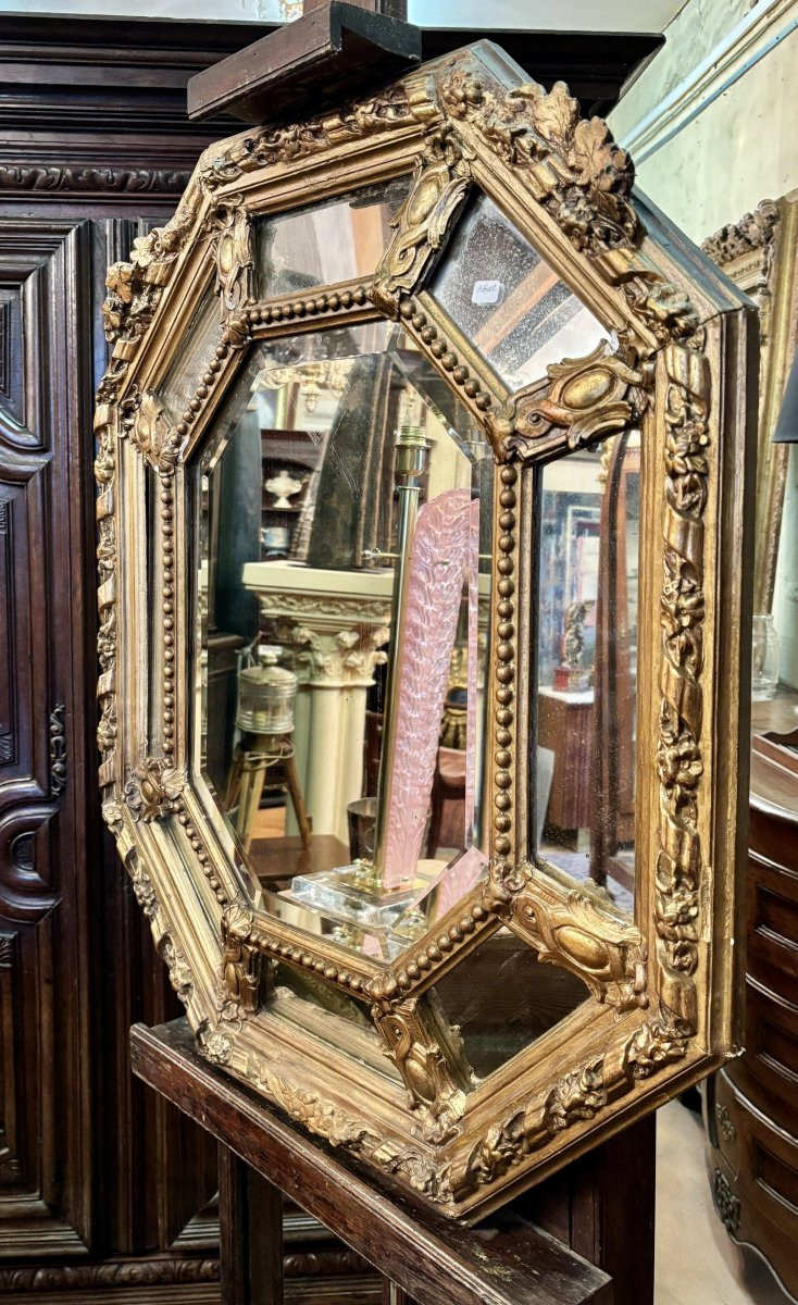 Miroir octogonale à parecloses, XIXe siècle-photo-3