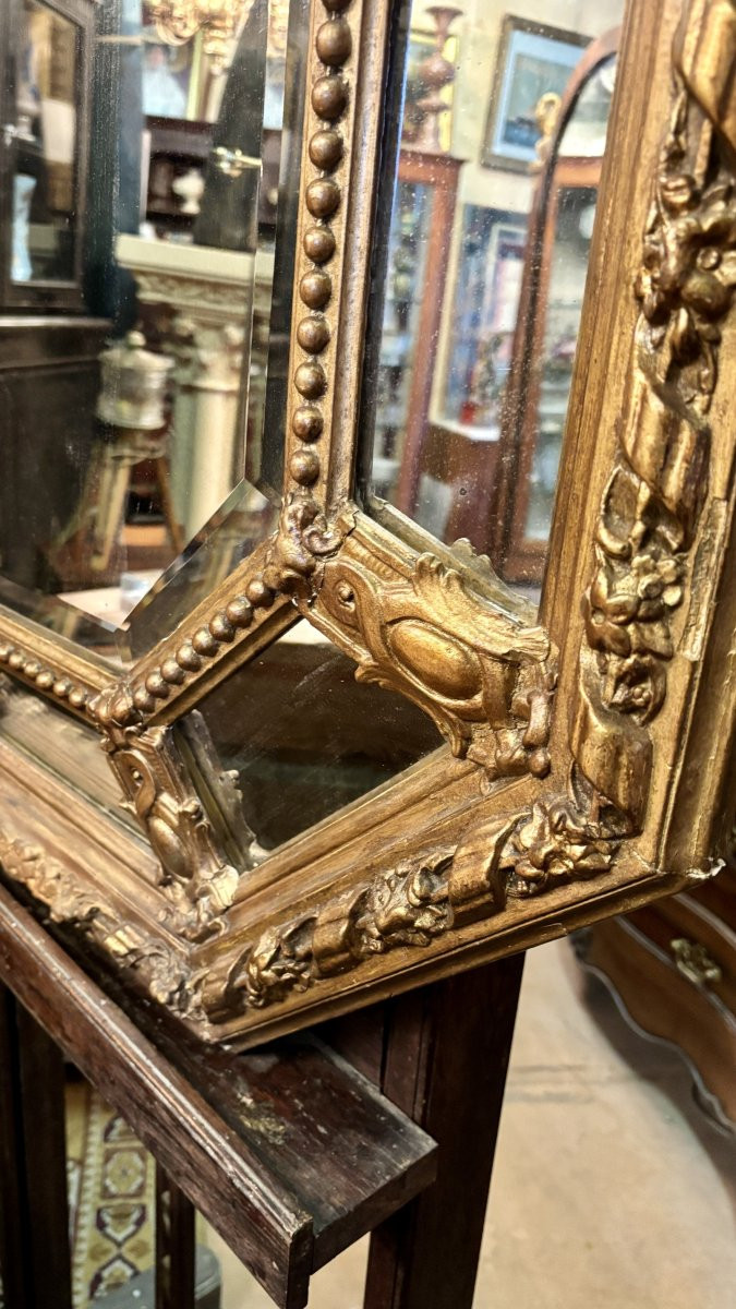 Miroir octogonale à parecloses, XIXe siècle-photo-2