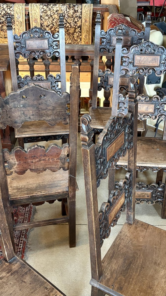 Set Of Six (6) Chairs, Spain, Late 19th Century-photo-2