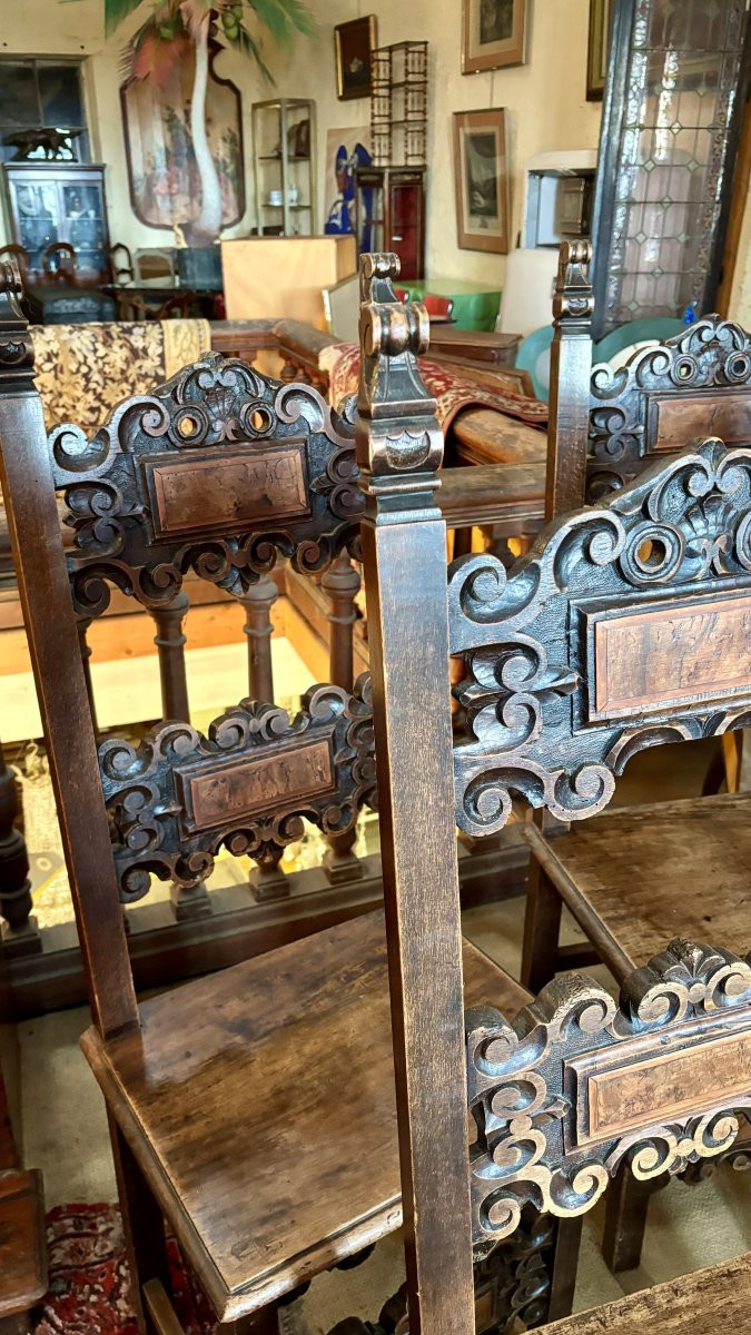 Set Of Six (6) Chairs, Spain, Late 19th Century-photo-2