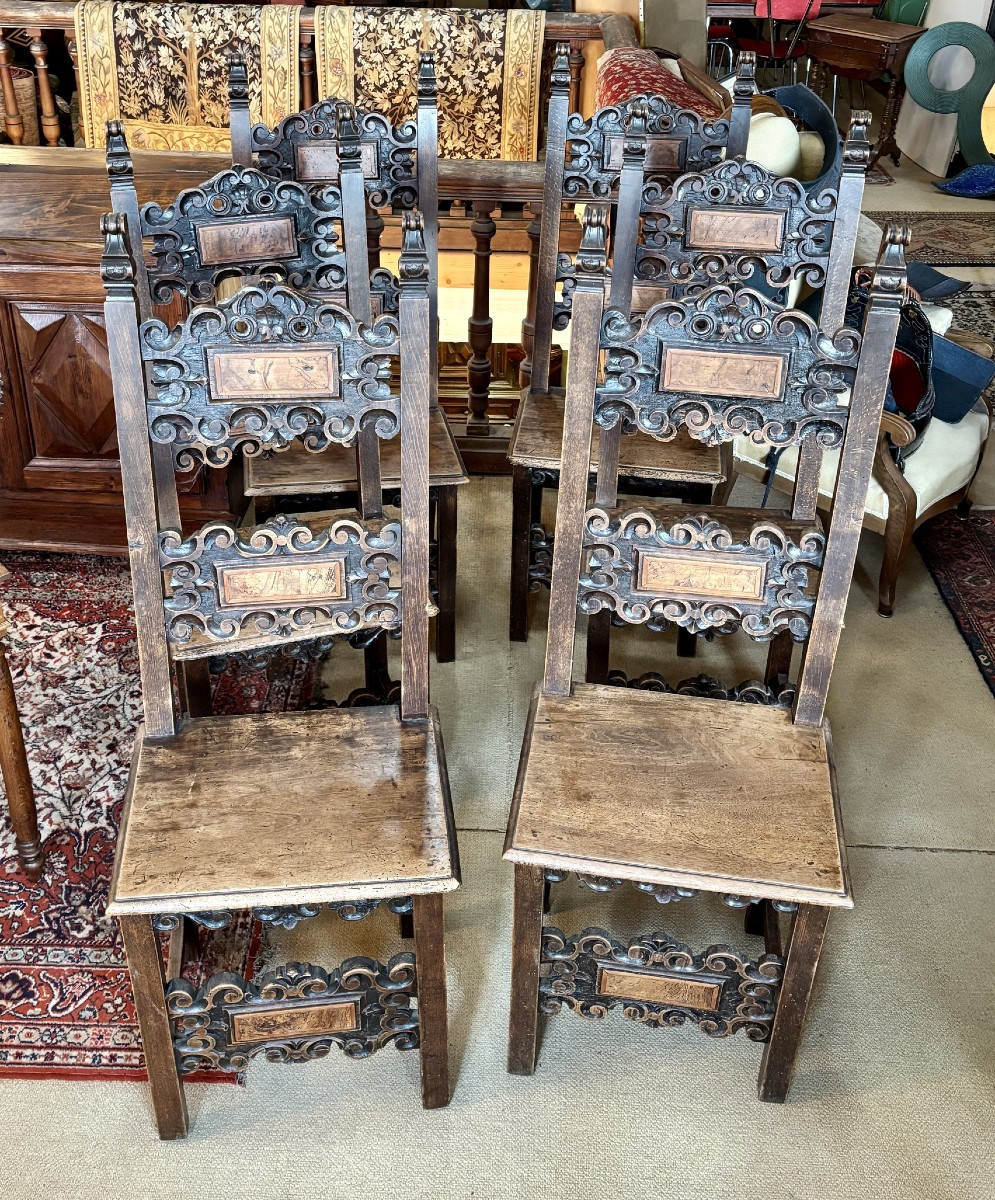 Set Of Six (6) Chairs, Spain, Late 19th Century