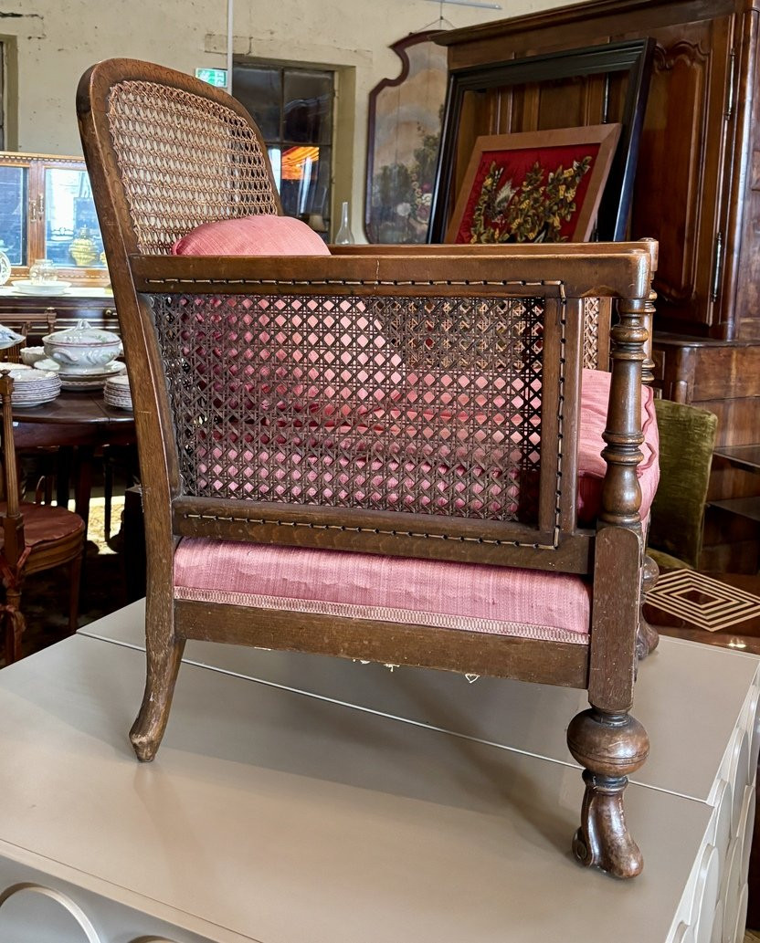 Cane Armchair, Likely English, 19th Century-photo-3