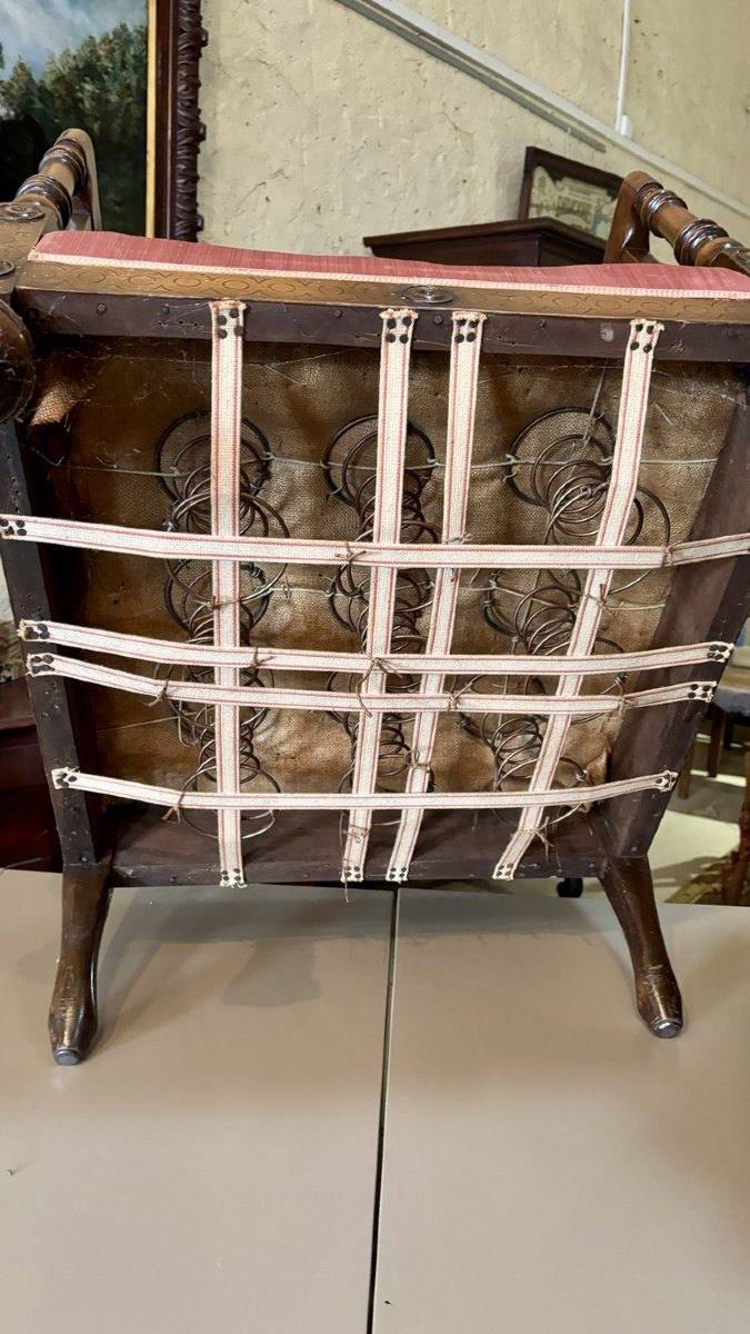 Cane Armchair, Likely English, 19th Century-photo-4