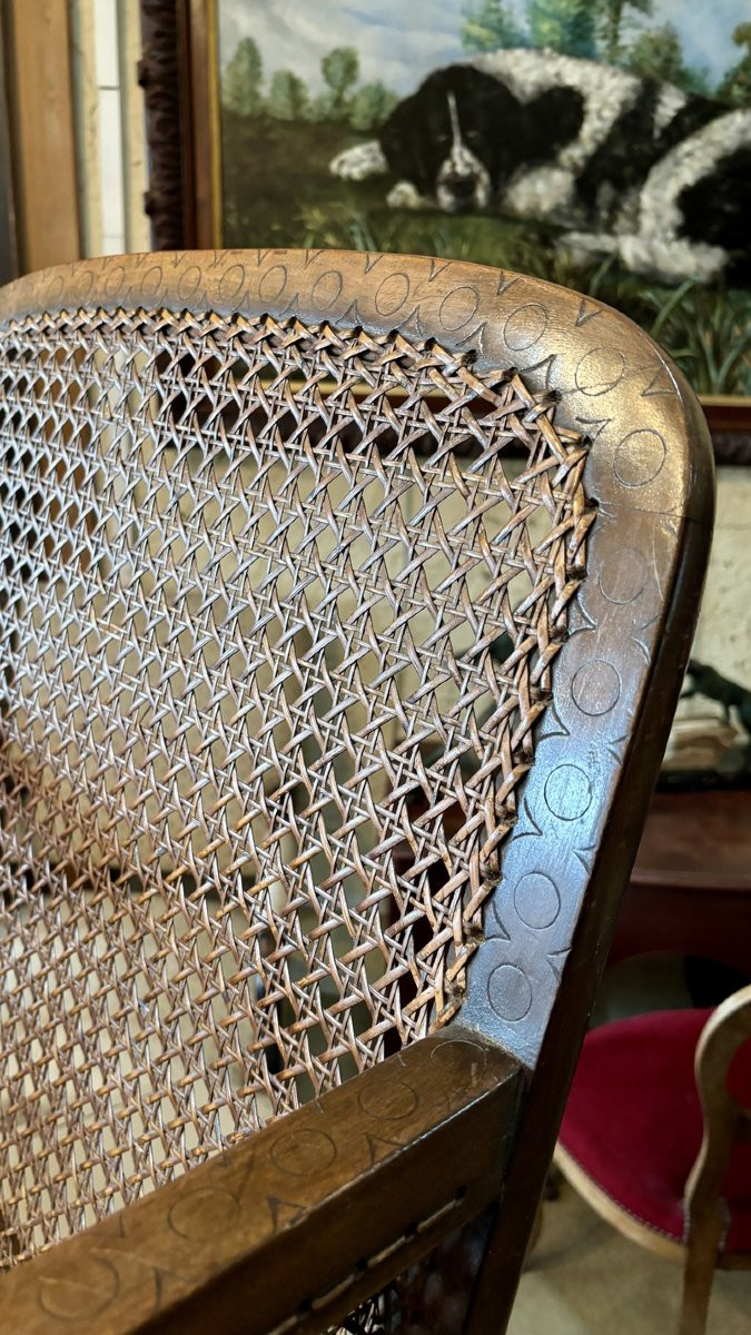 Cane Armchair, Likely English, 19th Century-photo-7