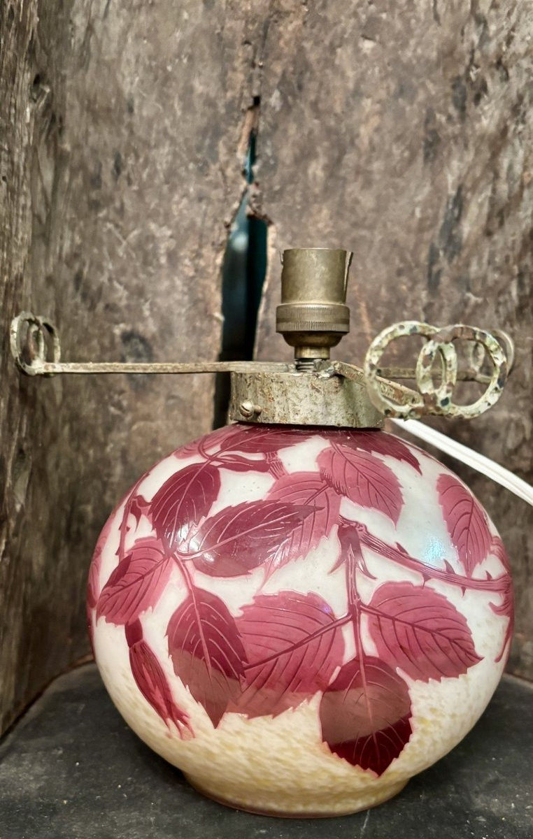 Pied de lampe Art Nouveau signé André Adelatte, XXe siècle-photo-1