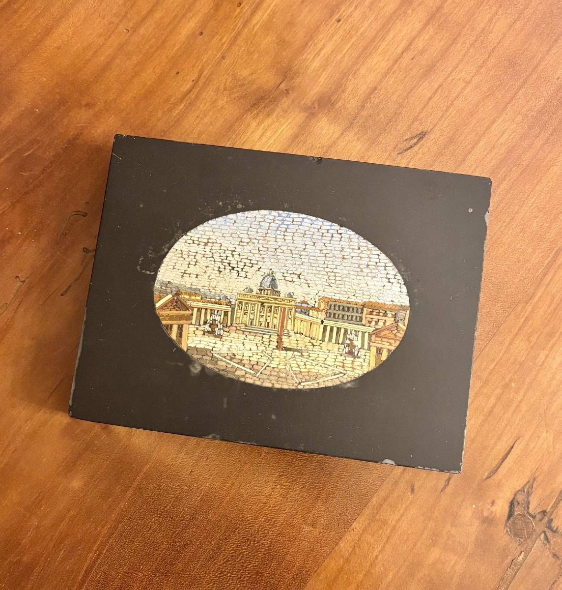 Marble And Micromosaic Paperweight, Vatican Workshop, XIXth Century