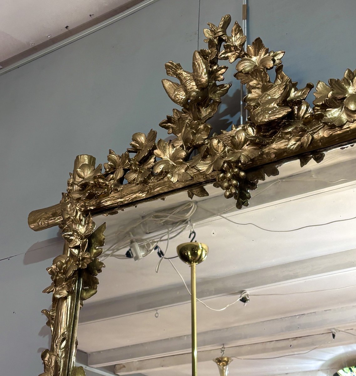 Miroir doré, style Louis XVI, XIXe siècle-photo-4