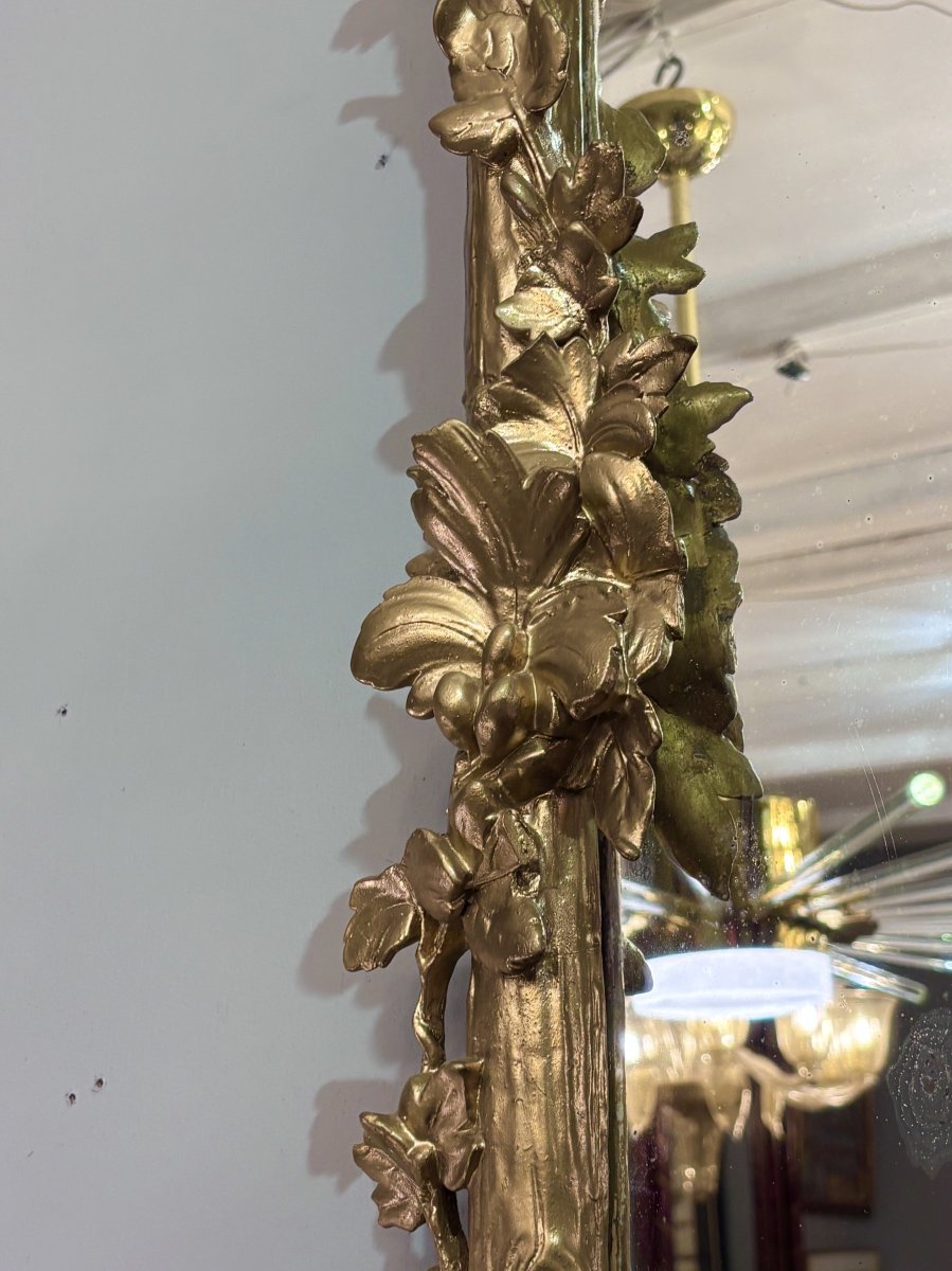 Miroir doré, style Louis XVI, XIXe siècle-photo-1