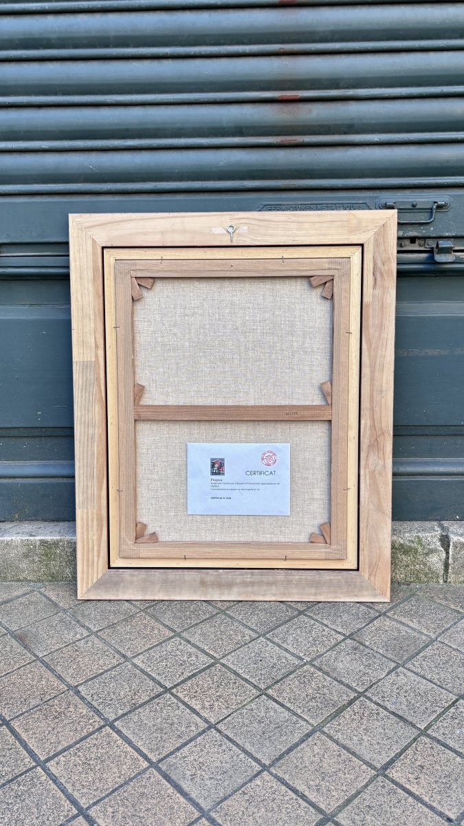 Jean-luc Beaufils (born In 1953), Landscape With Fir Tree, Mixed Media-photo-3