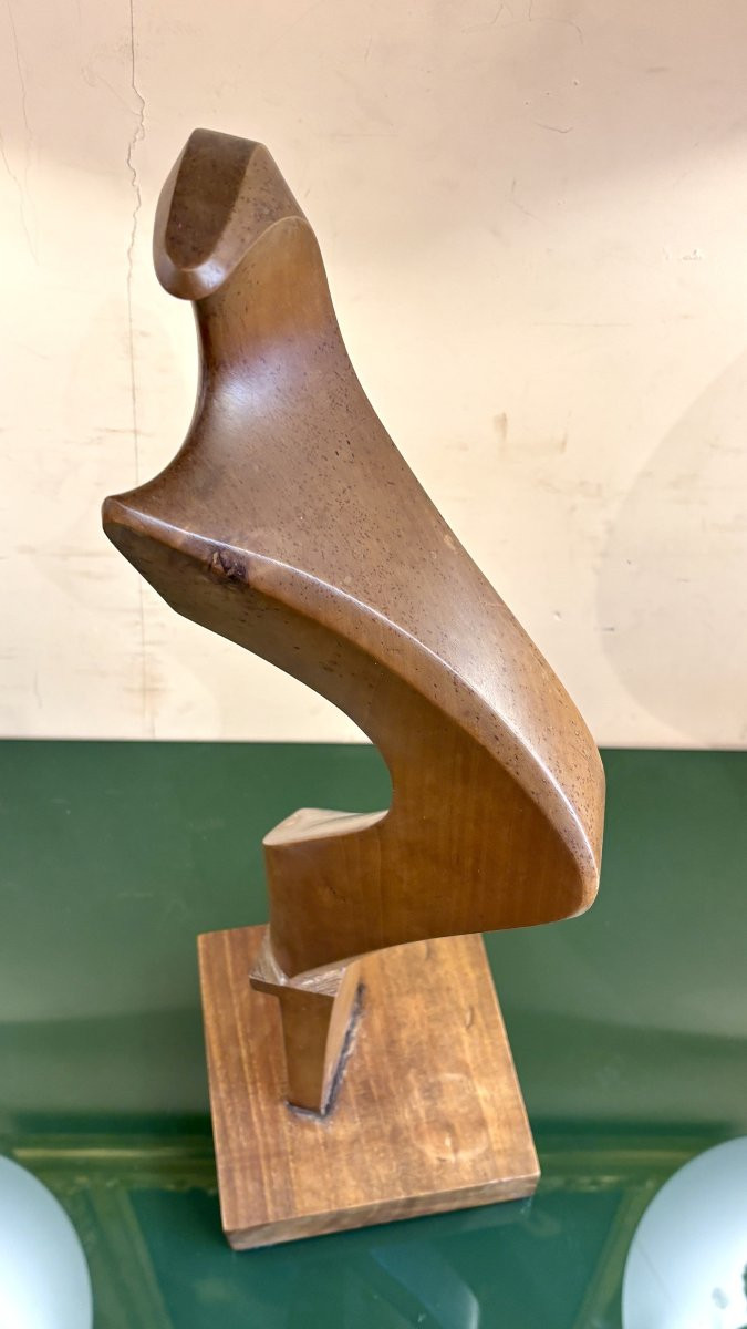 Giuseppe Carli (1915-1999), Forcola, Oarlock In Walnut-photo-1