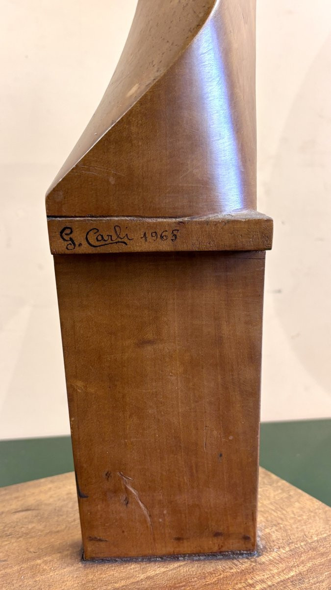 Giuseppe Carli (1915-1999), Forcola, Oarlock In Walnut-photo-2