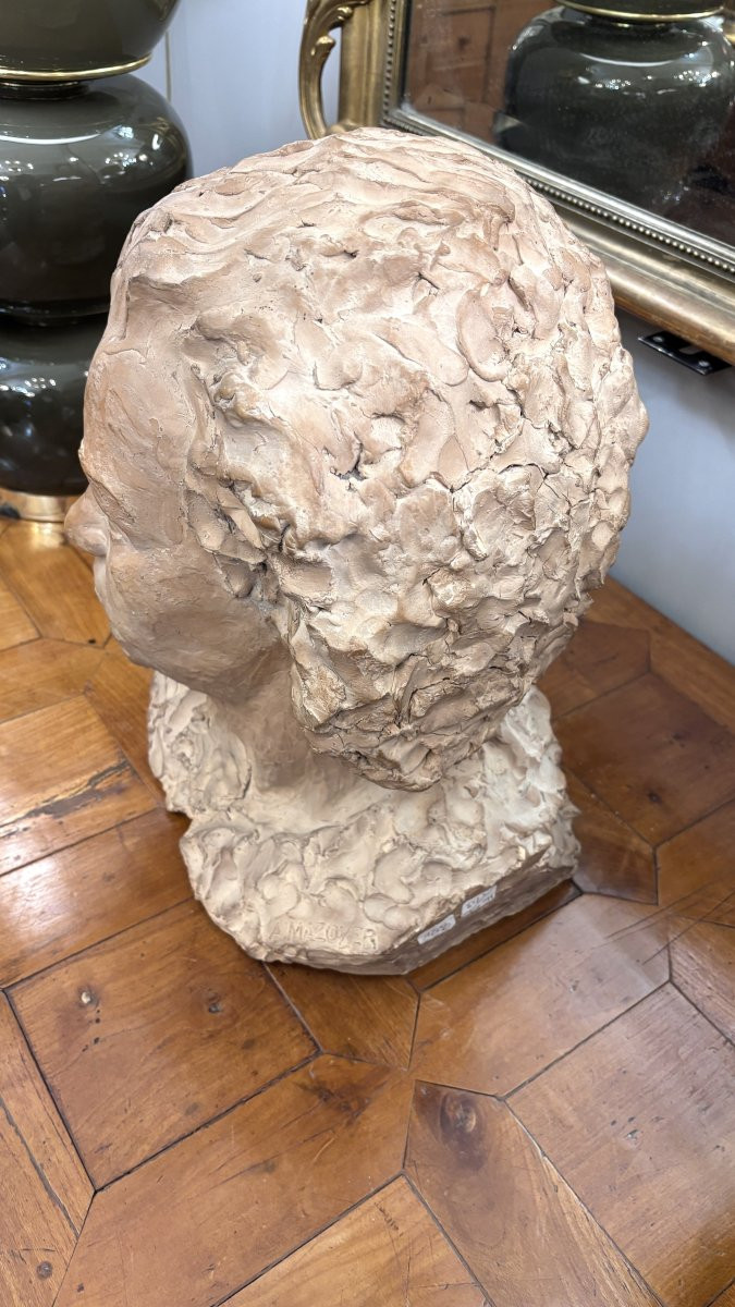 Terracotta Bust Of Beethoven, Signed A. Mazoyer, Late 19th/early 20th Century-photo-2